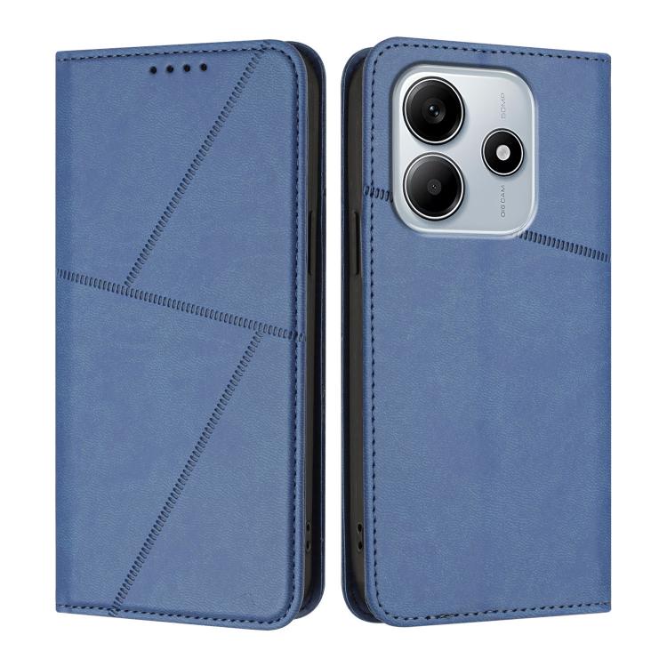 

For Redmi Note 14 4G 163.25mm Strong Magnetic Frosted Flip Leather Phone Case(Royal Blue)