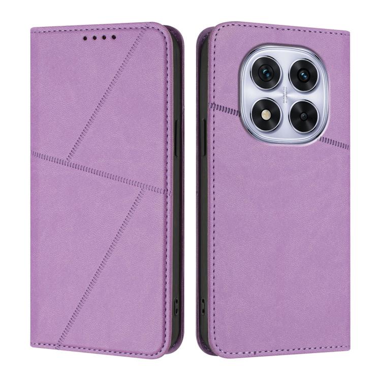 

For Redmi Note 14 Pro 4G Strong Magnetic Frosted Flip Leather Phone Case(Light Purple)