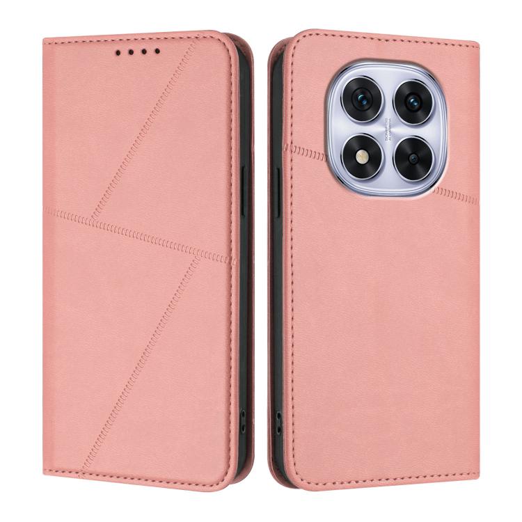 

For Redmi Note 14 Pro 4G Strong Magnetic Frosted Flip Leather Phone Case(Pink)