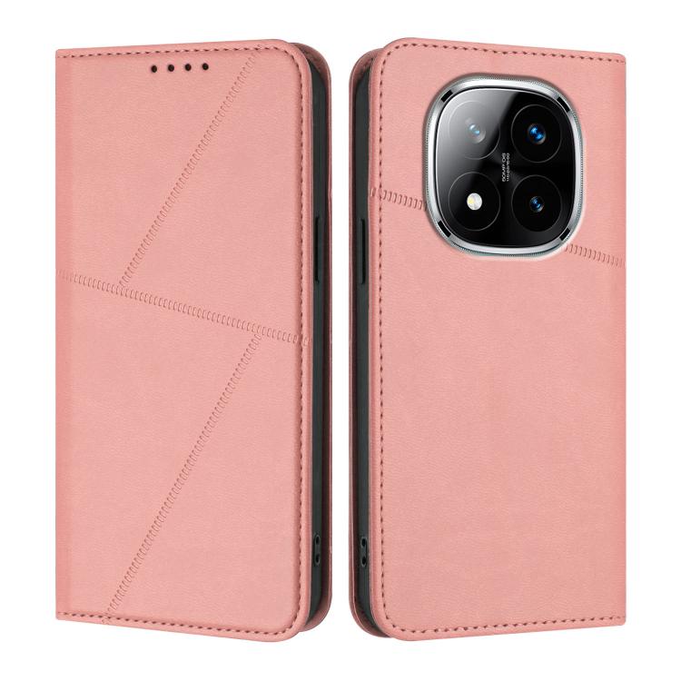 

For Redmi Note 14 Pro+ Strong Magnetic Frosted Flip Leather Phone Case(Pink)