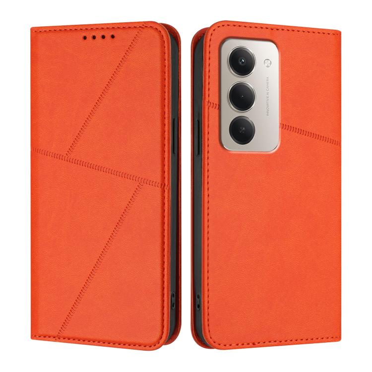 

For Redmi 15 5G / 4G EU 171mm Strong Magnetic Frosted Flip Leather Phone Case(Orange)