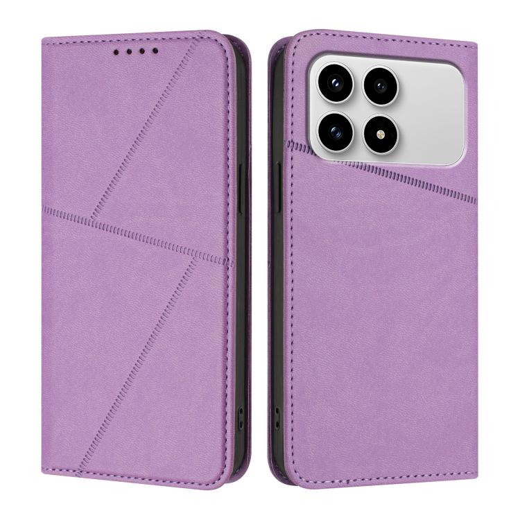 

For Redmi K90 / Xiaomi Poco F8 Pro 5G Strong Magnetic Frosted Flip Leather Phone Case(Light Purple)