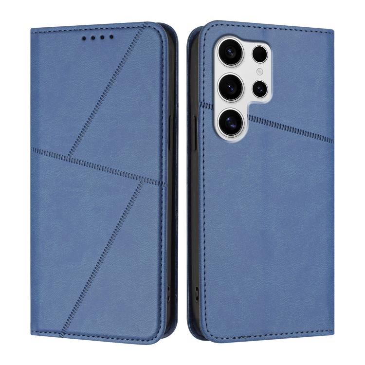 

For Samsung Galaxy S25 Ultra 5G Strong Magnetic Frosted Flip Leather Phone Case(Royal Blue)