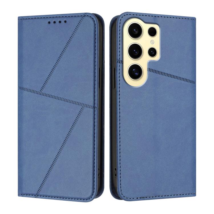 

For Samsung Galaxy S24 Ultra 5G Strong Magnetic Frosted Flip Leather Phone Case(Royal Blue)