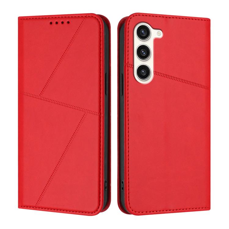 

For Samsung Galaxy S23+ 5G Strong Magnetic Frosted Flip Leather Phone Case(Red)