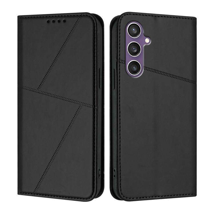 

For Samsung Galaxy S23 FE 5G Strong Magnetic Frosted Flip Leather Phone Case(Black)