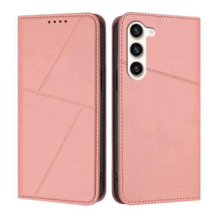 

For Samsung Galaxy S23 5G Strong Magnetic Frosted Flip Leather Phone Case(Pink)