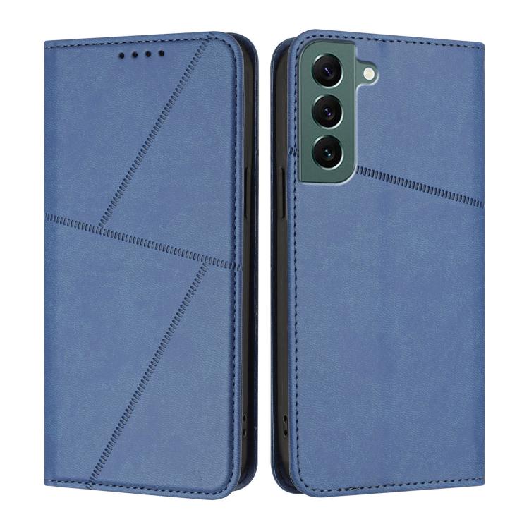 

For Samsung Galaxy S22+ 5G Strong Magnetic Frosted Flip Leather Phone Case(Royal Blue)