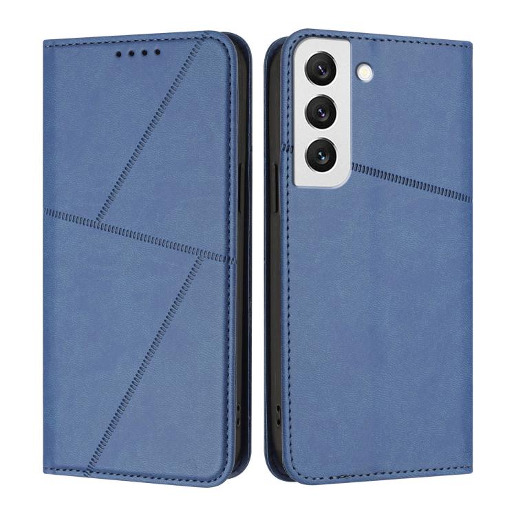 

For Samsung Galaxy S22 5G Strong Magnetic Frosted Flip Leather Phone Case(Royal Blue)