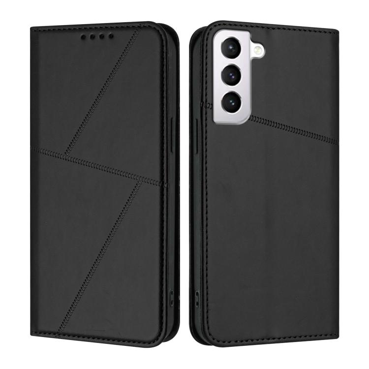 

For Samsung Galaxy S21 5G Strong Magnetic Frosted Flip Leather Phone Case(Black)