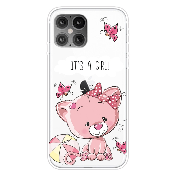 Sunsky For Iphone 12 Pro Max Shockproof Painted Transparent Tpu Protective Case Cute Cat