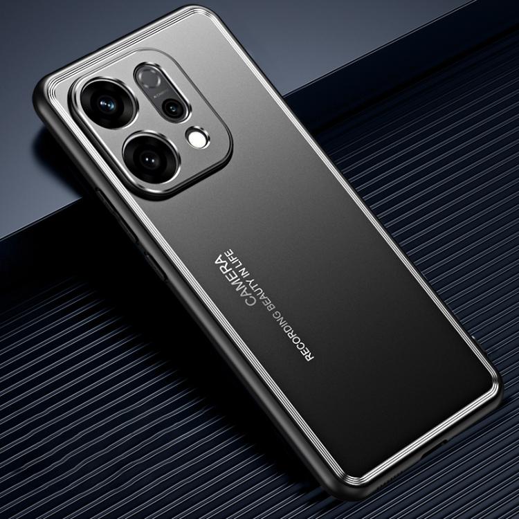 

For OPPO Reno14 Global Frosted Metal Phone Case(Black)
