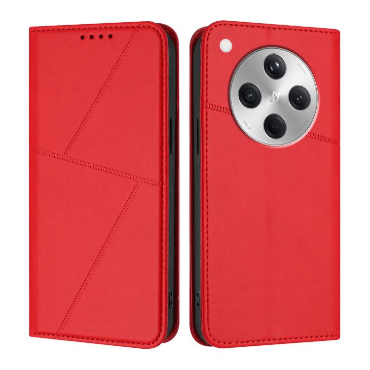 

For OPPO Find X8 Strong Magnetic Frosted Flip Leather Phone Case(Red)
