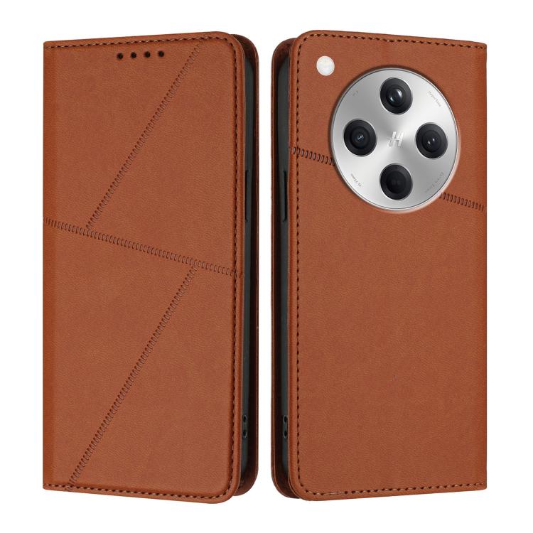 

For OPPO Find X8 Strong Magnetic Frosted Flip Leather Phone Case(Coffee Color)