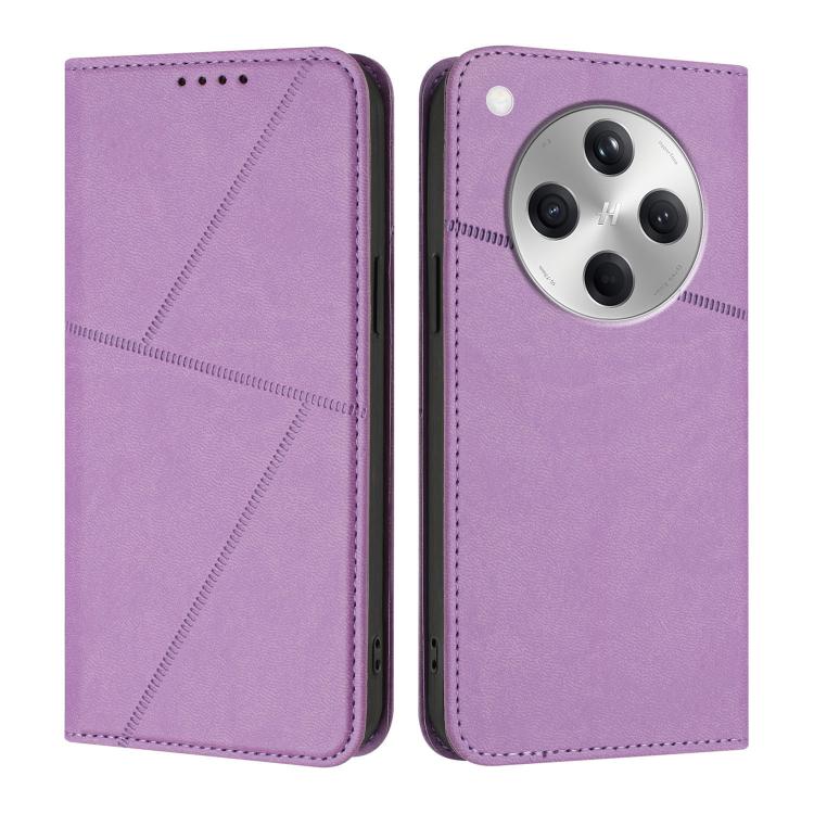

For OPPO Find X8 Strong Magnetic Frosted Flip Leather Phone Case(Light Purple)