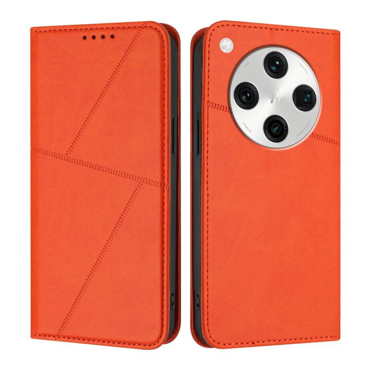 

For OPPO Find X8 Pro Strong Magnetic Frosted Flip Leather Phone Case(Orange)