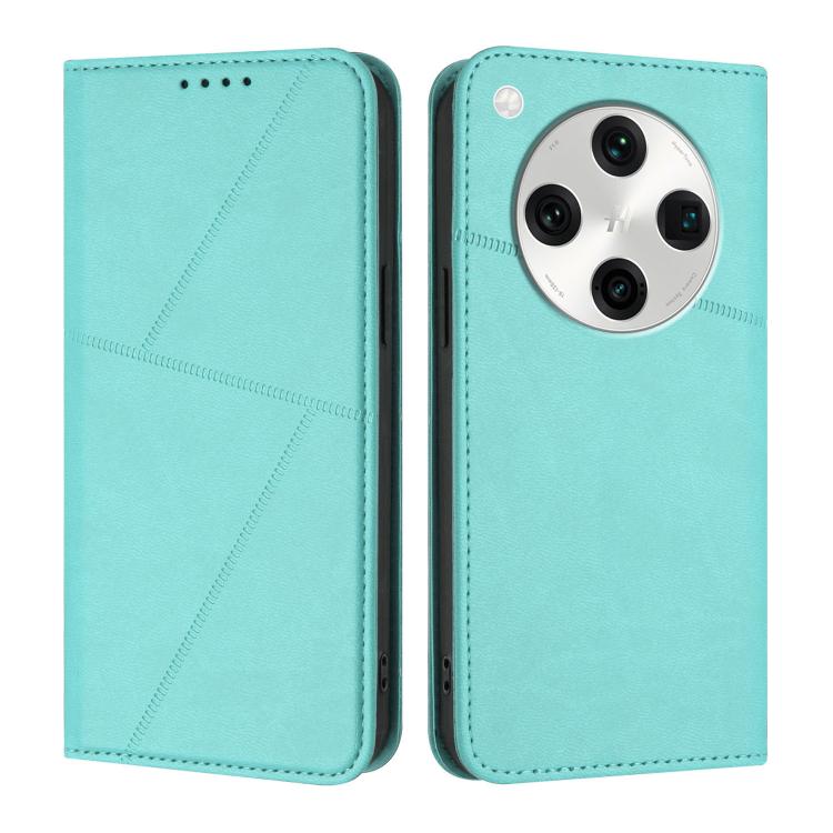 

For OPPO Find X8 Pro Strong Magnetic Frosted Flip Leather Phone Case(Light Blue)