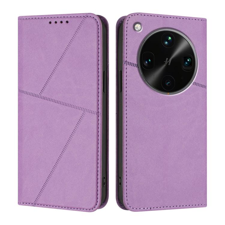 

For OPPO Find X8 Ultra Strong Magnetic Frosted Flip Leather Phone Case(Light Purple)