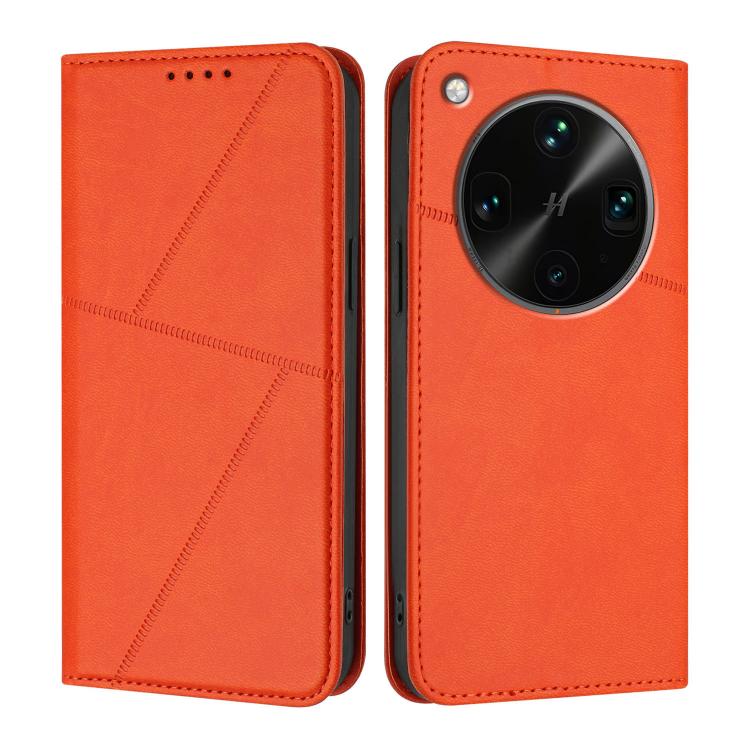

For OPPO Find X8 Ultra Strong Magnetic Frosted Flip Leather Phone Case(Orange)