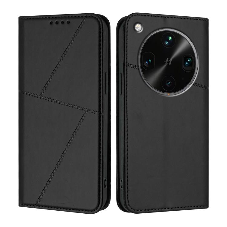 

For OPPO Find X8 Ultra Strong Magnetic Frosted Flip Leather Phone Case(Black)