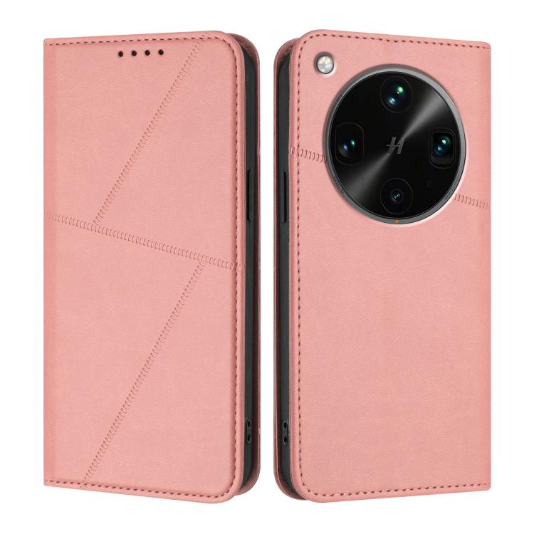 

For OPPO Find X8 Ultra Strong Magnetic Frosted Flip Leather Phone Case(Pink)
