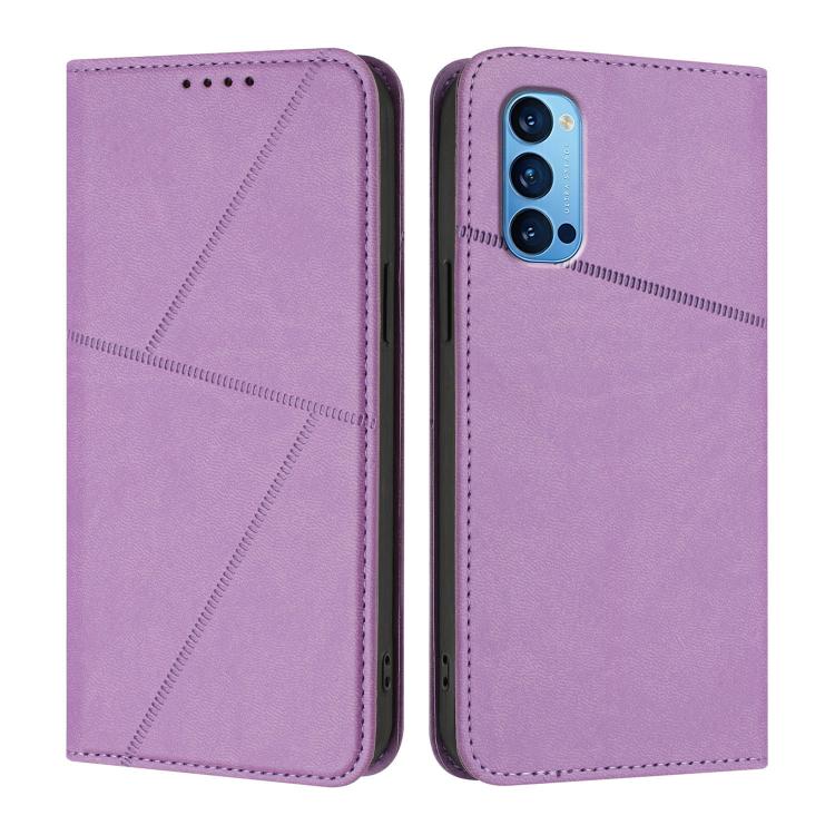 

For OPPO Reno14 Global Strong Magnetic Frosted Flip Leather Phone Case(Light Purple)