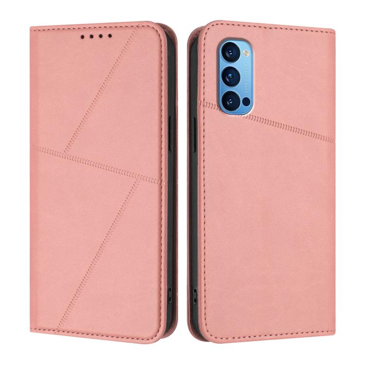 

For OPPO Reno14 Global Strong Magnetic Frosted Flip Leather Phone Case(Pink)