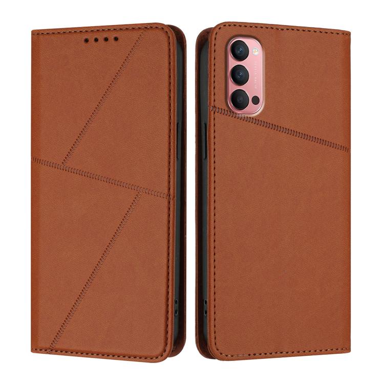 

For OPPO Reno14 Pro Global Strong Magnetic Frosted Flip Leather Phone Case(Coffee Color)