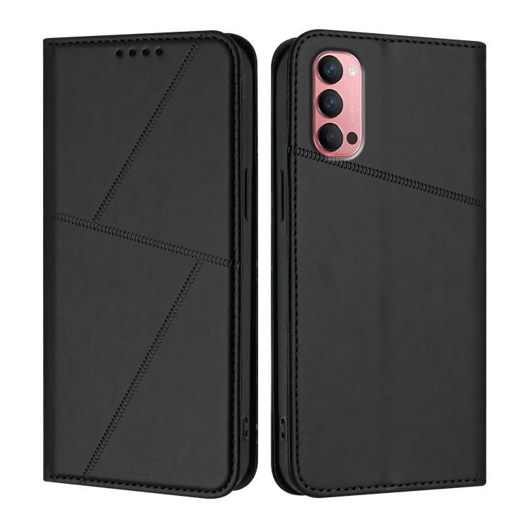 

For OPPO Reno14 Pro Global Strong Magnetic Frosted Flip Leather Phone Case(Black)