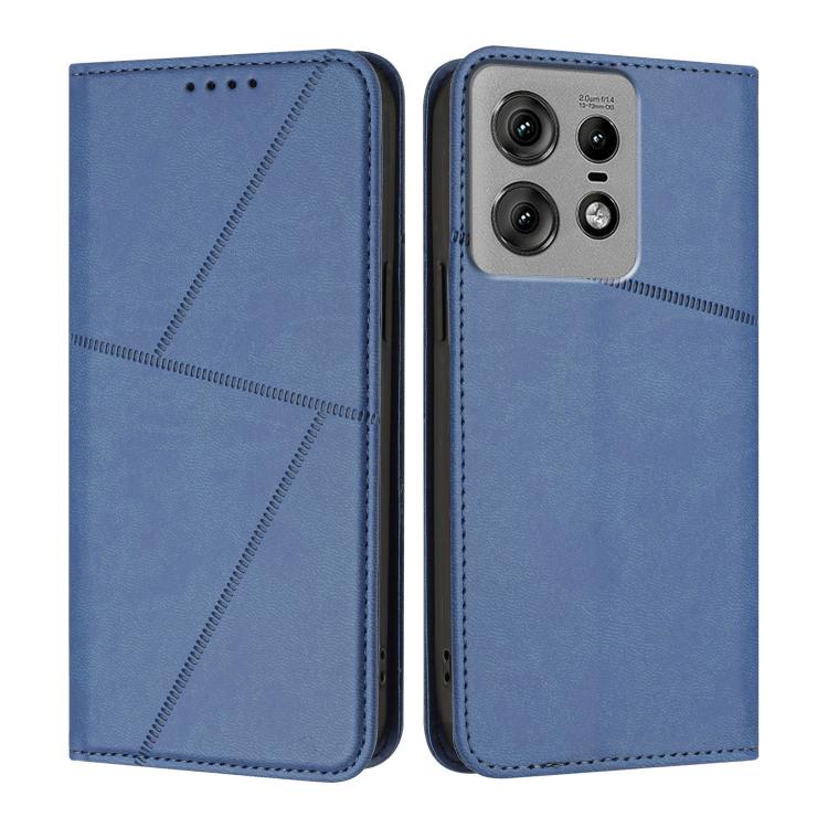 

For Motorola Edge 50 Pro Strong Magnetic Frosted Flip Leather Phone Case(Royal Blue)