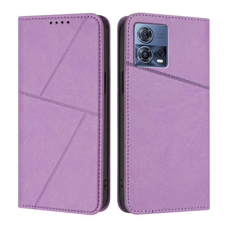 

For Motorola Moto S30 Pro / Edge 30 Fusion Strong Magnetic Frosted Flip Leather Phone Case(Light Purple)
