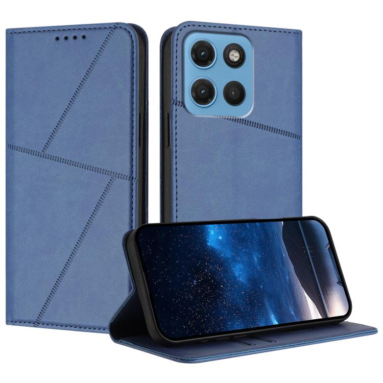 For Motorola Moto G Max / G87 / G77 / G67 Strong Magnetic Frosted Flip Leather Phone Case(Royal Blue)