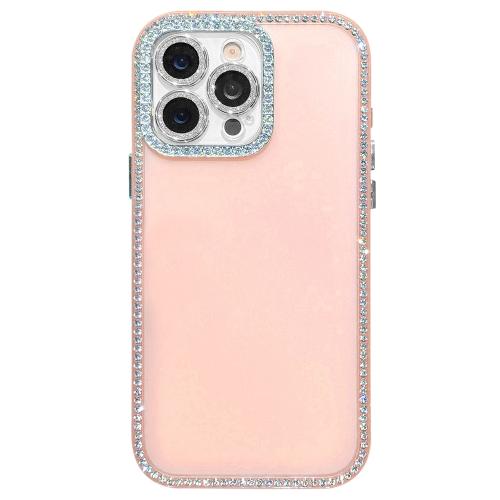 

For iPhone 15 Pro Max Dual-Sided Rhinestone Design Matte Full Coverage Phone Case(Pink)