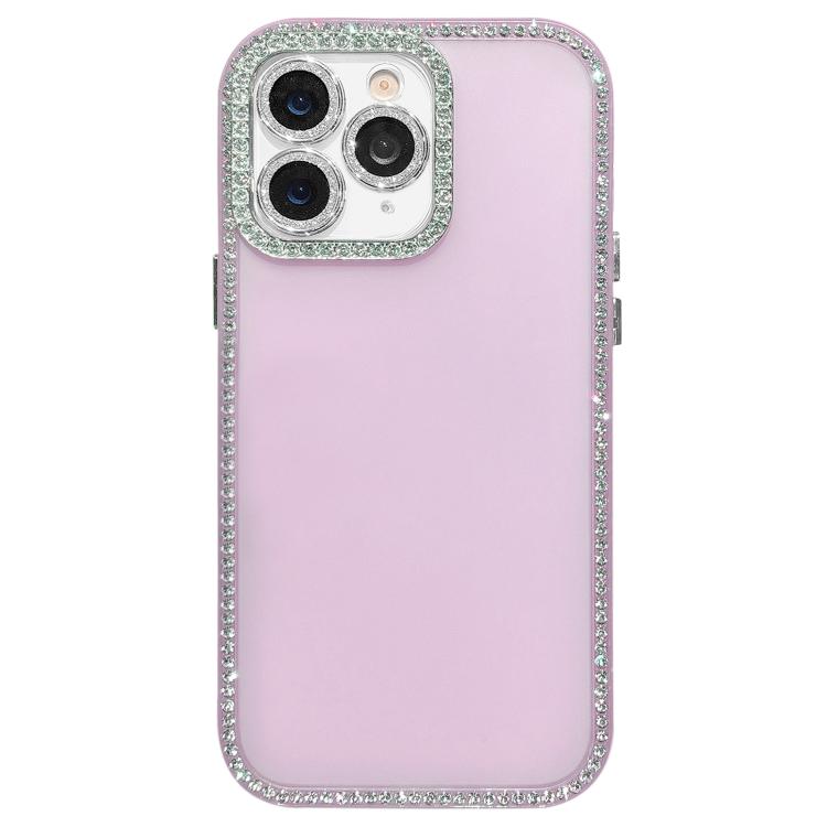 

For iPhone 11 Pro Max Dual-Sided Rhinestone Design Matte Full Coverage Phone Case(Purple)