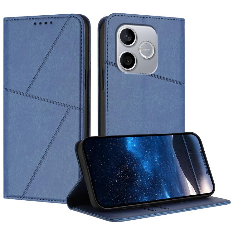 

For Honor 600 Lite Global Strong Magnetic Frosted Flip Leather Phone Case(Royal Blue)