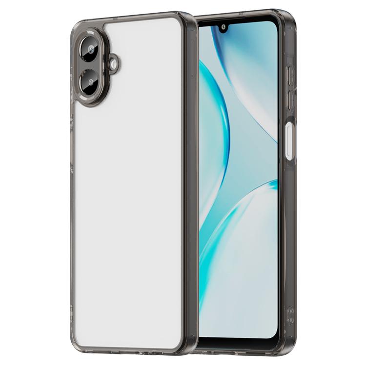 

For Samsung Galaxy A07 4G PC Hybrid TPU Airbag Shockproof Phone Case(Transparent Black)