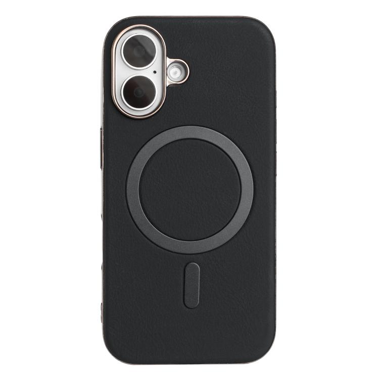 

For iPhone 16 Plus Solid Color Plating MagSafe Full Coverage Phone Case(Black)