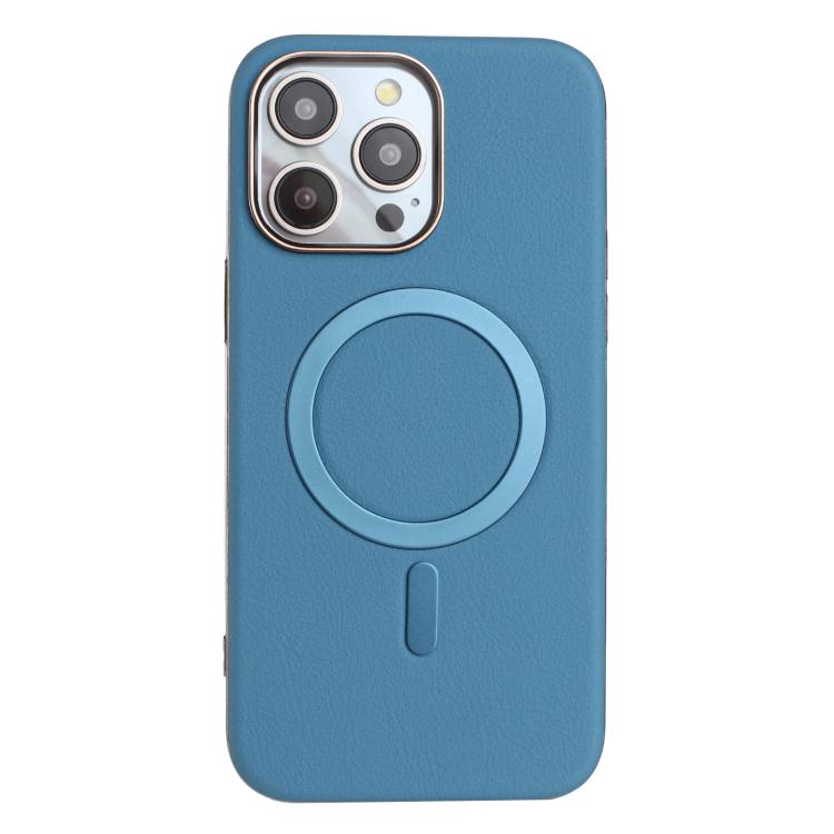 

For iPhone 15 Pro Solid Color Plating MagSafe Full Coverage Phone Case(Baby Blue)