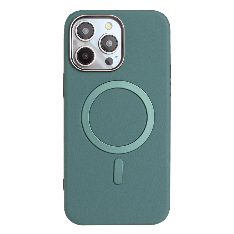 

For iPhone 13 Pro Max Solid Color Plating MagSafe Full Coverage Phone Case(Green)