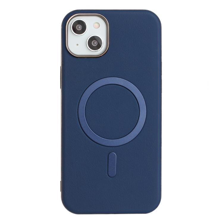 

For iPhone 11 Solid Color Plating MagSafe Full Coverage Phone Case(Dark Blue)