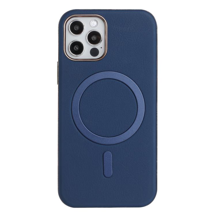 

For iPhone 11 Pro Solid Color Plating MagSafe Full Coverage Phone Case(Dark Blue)