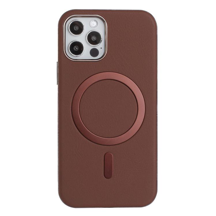 

For iPhone 11 Pro Solid Color Plating MagSafe Full Coverage Phone Case(Brown)