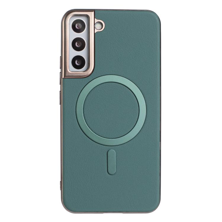 

For Samsung Galaxy S23+ 5G Solid Color Plating MagSafe Full Coverage Phone Case(Green)