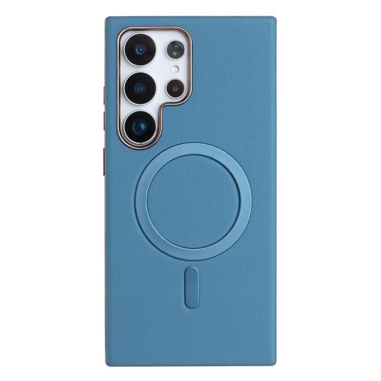

For Samsung Galaxy S22 Ultra 5G Solid Color Plating MagSafe Full Coverage Phone Case(Baby Blue)