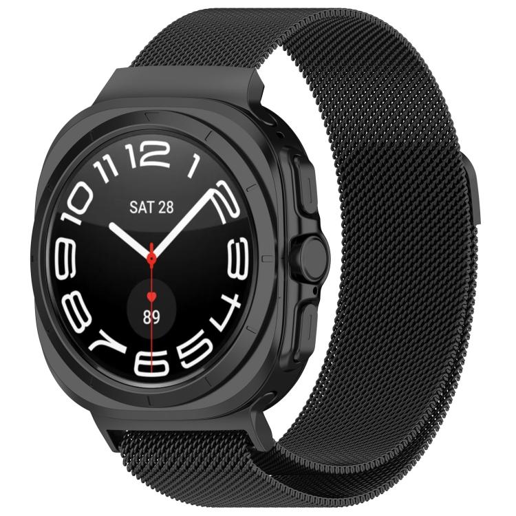

For Samsung Galaxy Watch Ultra 47mm / Ultra 2025 xDfind Milan Magnetic Stainless Steel Watch Band(Black)