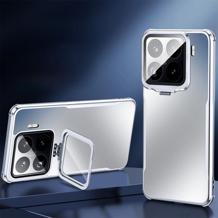 

For Xiaomi 15 Pro Four-corner Airbag Metal Lens Holder TPU Phone Case(Grey)
