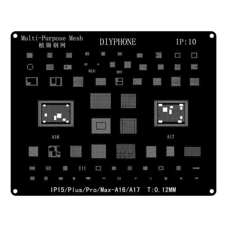 

Precision laser-cut Accurate Positioning Anti-shift BGA Reballing Stencil, Model:For iPhone 15-15 Pro Max