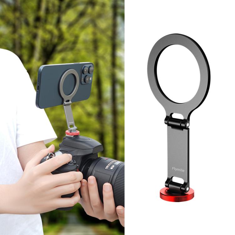 

Flymile Magnetic Phone Tripod Mount MagSafe Adapter Phone Holder, Style:Folding Cold Shoe Mount