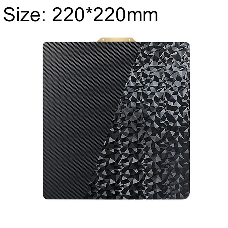 

PET Carbon Fiber PEO Diamond Film Double-Sided 3D Printer Build Plate, Size:220x220mm