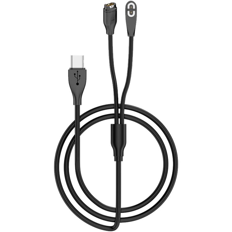 

2 in 1 Earphone & Smart Watch Charging Adapter Cable for Shokz & Garmin, Interface:Type-C